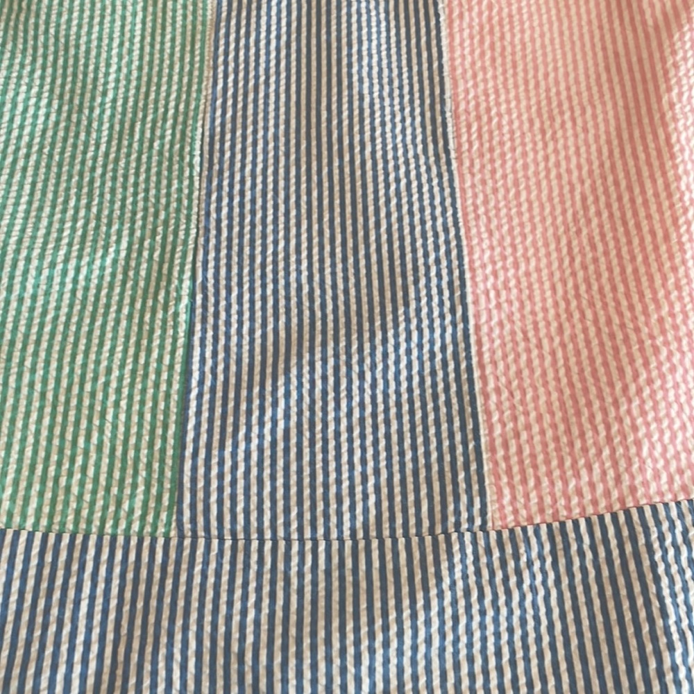 Vineyard Vines Pastel Stripe Seersucker Shift Dress - Mint, Blue, Pink - Picture 8 of 13